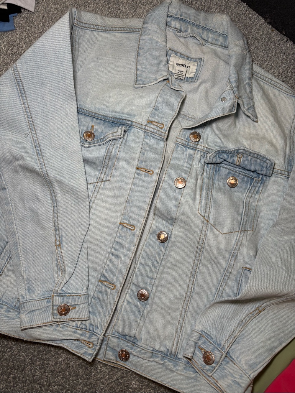 Forever 21 Light Wash Blue Denim Jacket